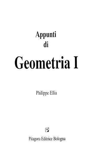 Appunti di geometria 1