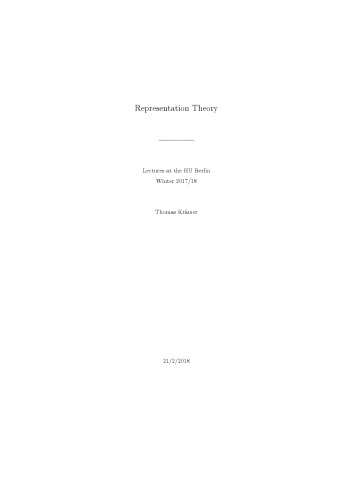 Representation theory [Lecture notes]