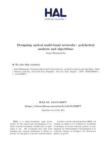 Conception de réseaux optiques multi-bandes : Analyse polyédrale et algorithmes