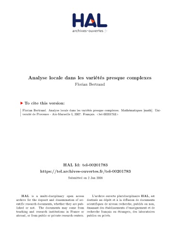 Analyse locale dans les variétés presque complexes