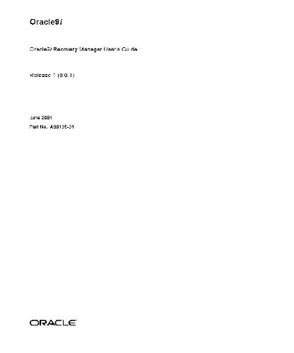 Oracle9i Recovery Manager User's Guide