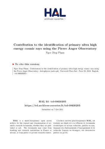 Contribution à l’identification de la nature des rayons cosmiques d’énergie extrême à l’Observatoire Pierre Auger