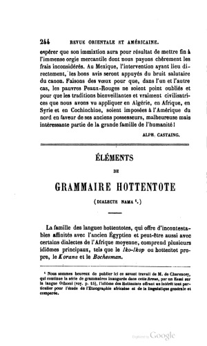 Eléments de la Grammaire Hottentote (Dialecte Nama)