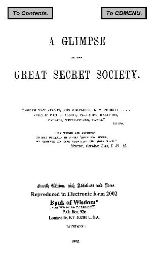 A Glimpse of the Great Secret Society