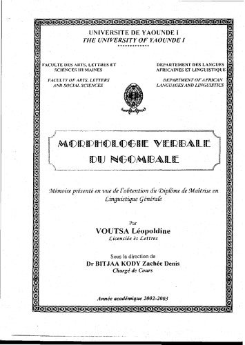 Morphologie Verbale du Ngombale