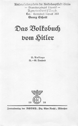 Das Volksbuch vom Hitler