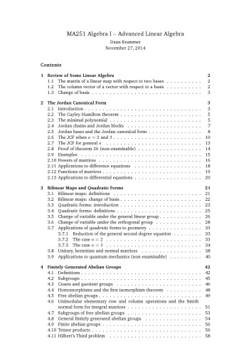 MA251 Algebra I -- Advanced Linear Algebra [lecture notes]