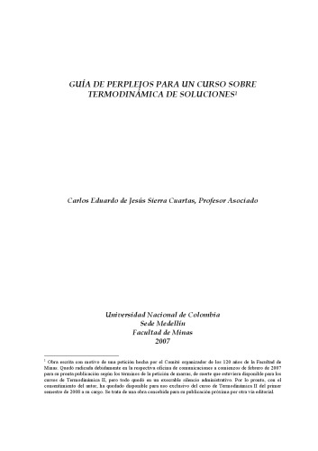 Guía de perplejos para un curso sobre termodinámica de soluciones