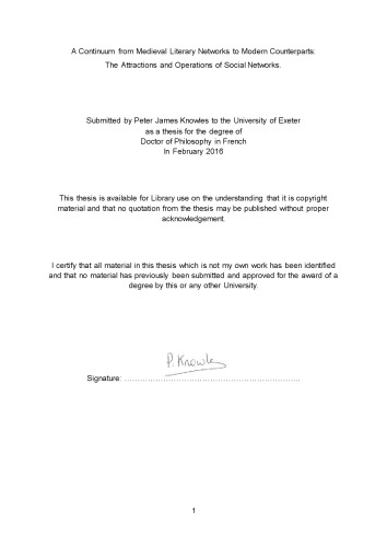 A Continuum from Medieval Literary Networks to Modern Counterparts: The Attractions and Operations of Social Networks