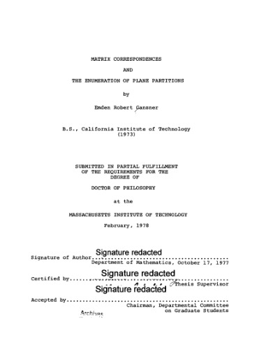 Matrix correspondences and the enumeration of plane partitions