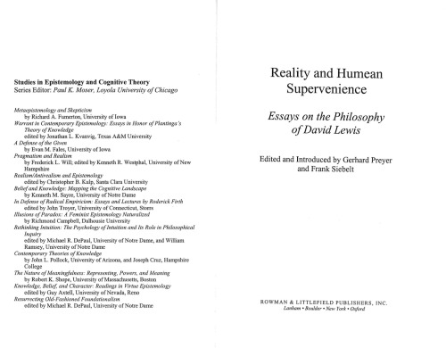 Reality and Humean Supervenience: Essays on the Philosophy of David Lewis