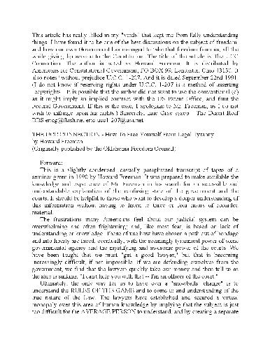 The UCC Connection - How To Free Yourself From Legal Tyranny