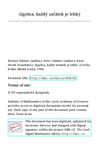 Algebra, každý začátek je lehký