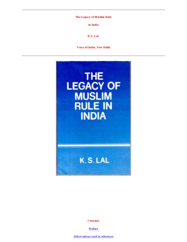 The Legacy of Muslim Rule in India