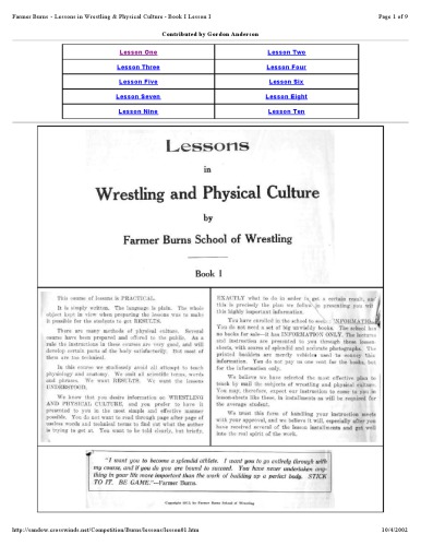 Lessons in Wrestling and Physical Culture