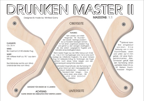 Drunken Master II  Boomerang Bumerang Bauplan Plan Plans