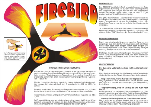 Firebird Boomerang Bumerang Bauplan Plan Plans