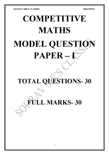 Competitive Mathematics Ques Paper