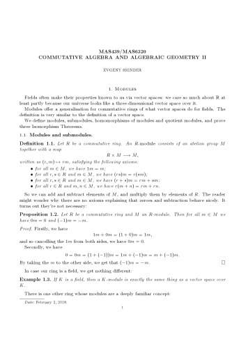 Commutative algebra and algebraic geometry II