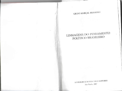 Linhagens do pensamento político brasileiro