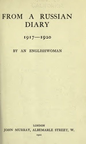 FROM A RUSSIAN DIARY 1917-1920