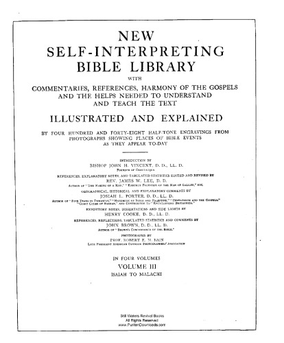 The Self-Interpreting Bible, Isaiah to Malachi (Volume 3 of 4, 1914 edition)