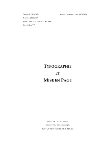 Typographie et mise en page