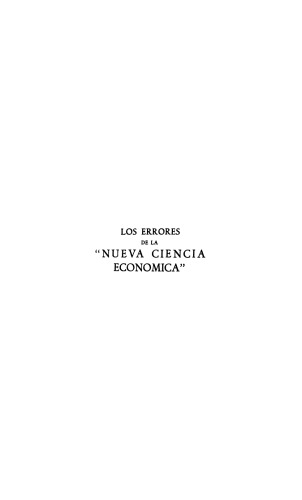 Los errores de la nueva ciencia económica