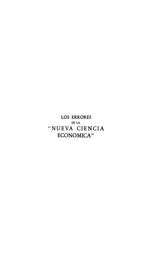 Los errores de la nueva ciencia económica