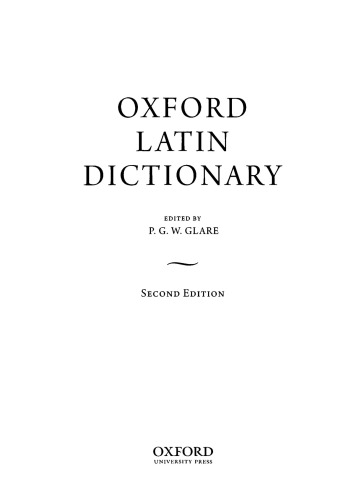 Oxford Latin Dictionary