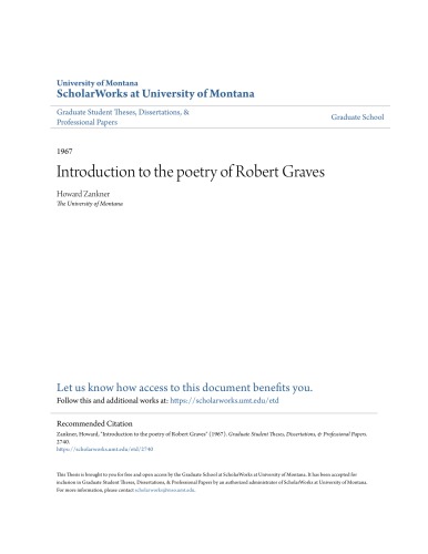 An introduction to the poetry of Robert Graves