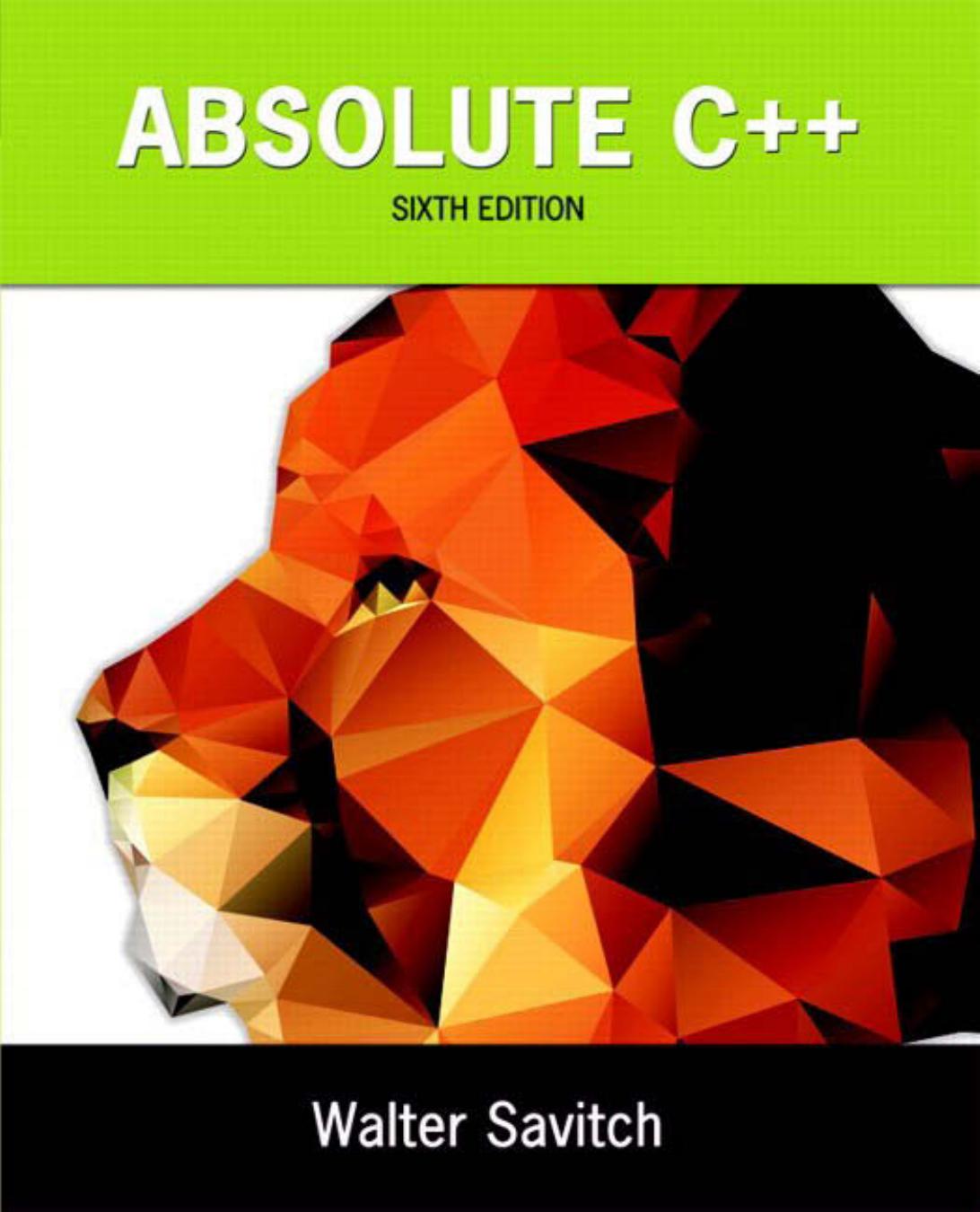 Absolute C++ 6th Edition