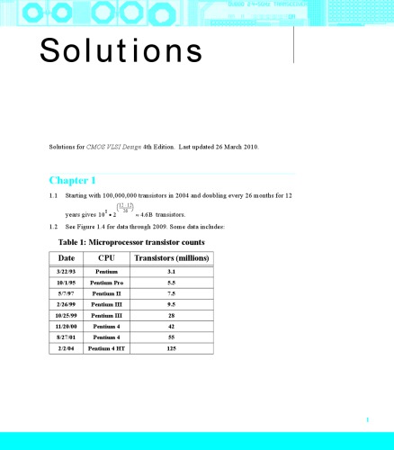 CMOS VLSI Design: A Circuits and Systems Perspective (4th Edition) Solution