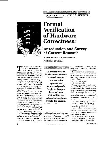 Formal verification of hardware correctness