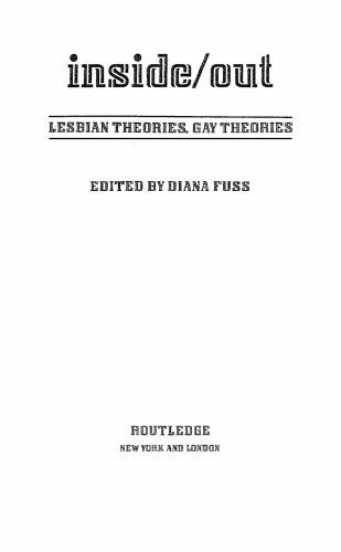 Inside/out: Lesbian Theories, Gay Theories