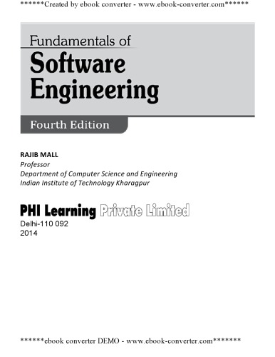 Fundamentals of software engineering