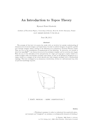 An Introduction to Topos Theory