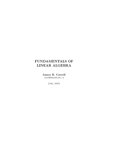 Fundamentals of Linear Algebra