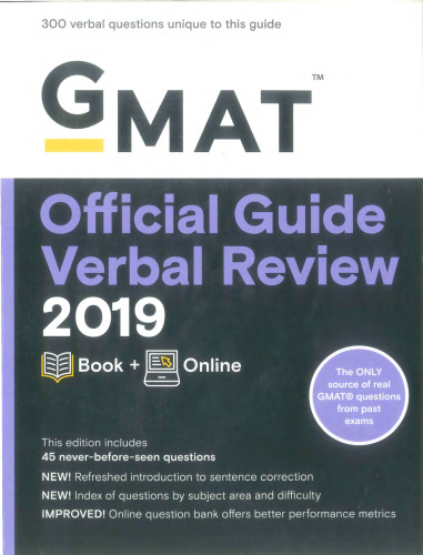 GMAT Official Guide Verbal Review 2019: Book + Online