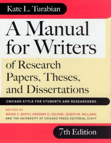 A Manual for Writers of Term Papers, Theses, and Dissertations