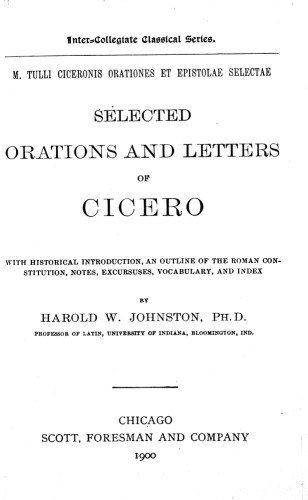 Selected Orations and Letters of Cicero