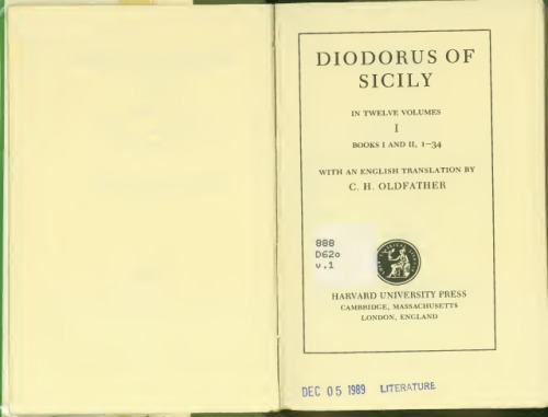 DIODORUS OF SICILY with an english trnsl.