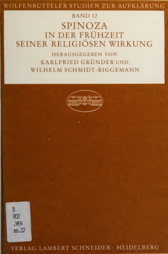 Spinoza in der Frühzeit seiner religiösen Wirkung