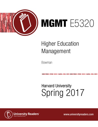 MGMT E5320 Higher Education Management