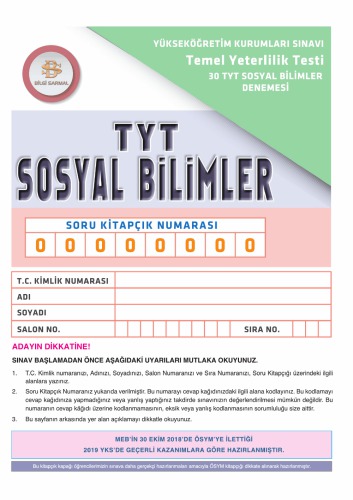 Bilgi Sarmal TYT 30 Sosyal Deneme 2018-2019