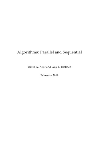 Algorithms - Parallel and Sequential