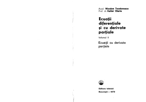 Ecuații diferențiale și cu derivate parțiale