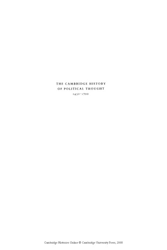 The Cambridge History Of Political Thought, 1450-1700