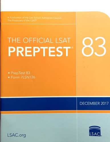 LSAT preptest 83 (December 2017)