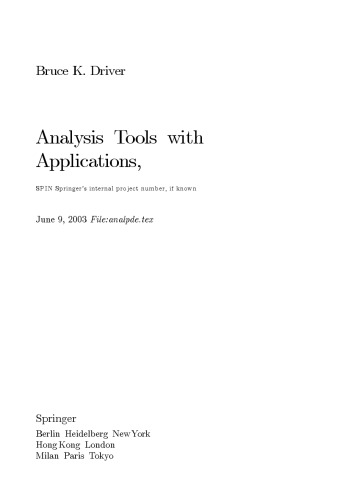 Analysis tools with applications. Part 1